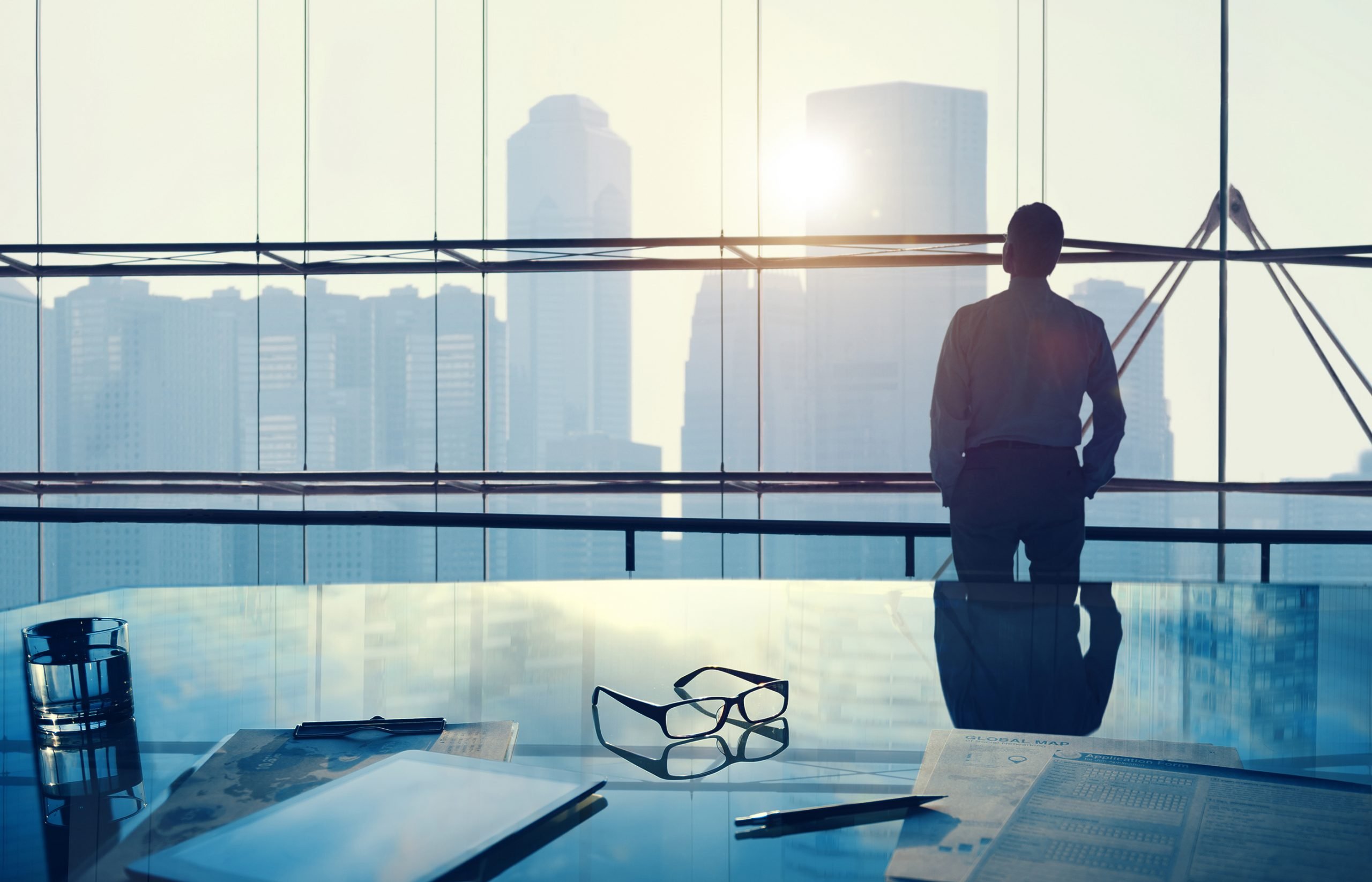 Businessman,In,A,Big,Office